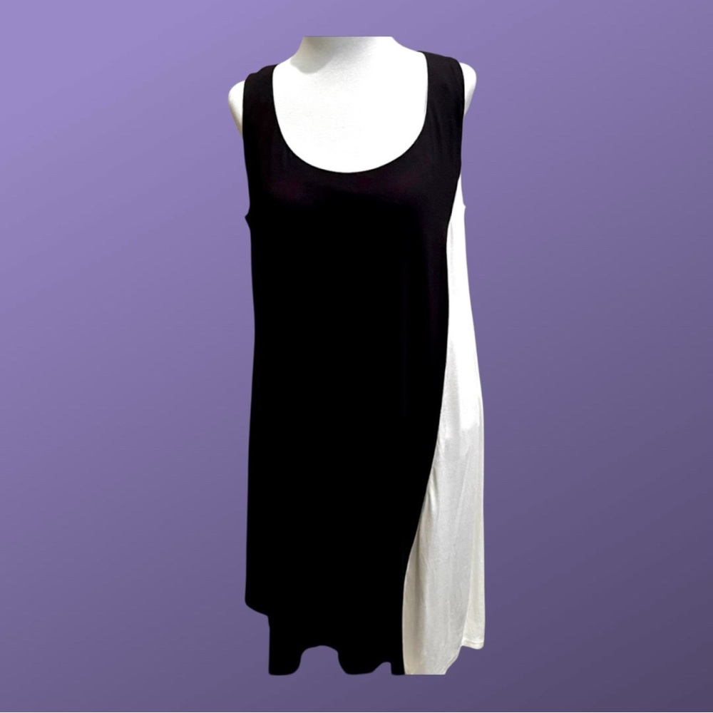 NWT MICHELstudio Collection Black White Colorblock Shift Dress Size X